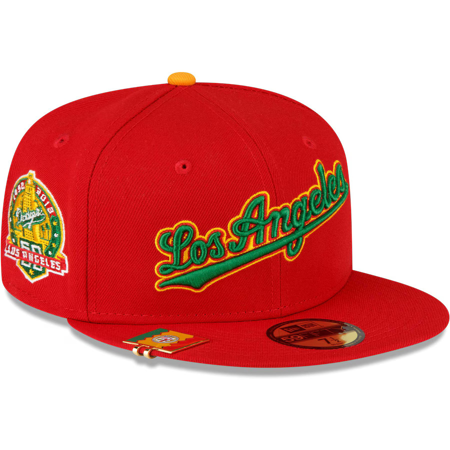Los Angeles Dodgers New Era City Flag 59FIFTY Fitted Hat - Red | Lids