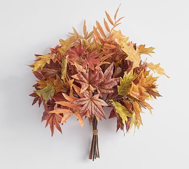 Faux Mixed Autumn Leaves Bundle | Pottery Barn (US)