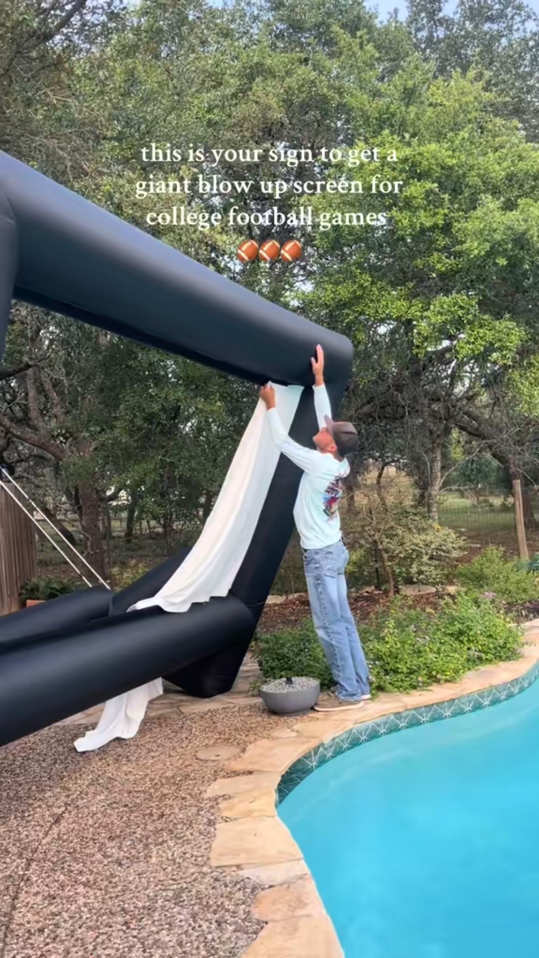 This blow up screen and projector from Amazon makes watching football even better 👏🏻🏈

#LTKSeasonal #LTKFamily #LTKParties