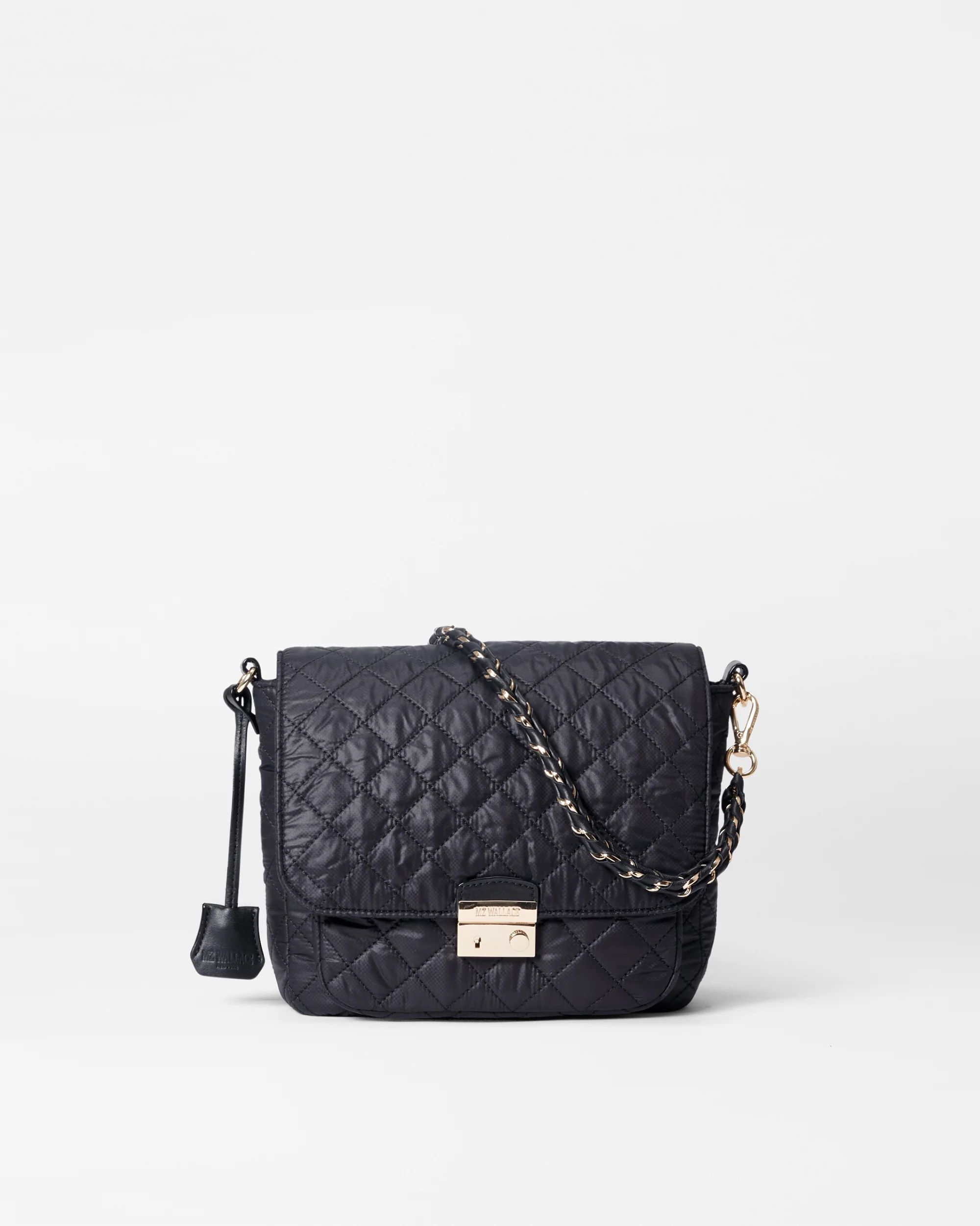 Medium Crosby Lock Quilted Crossbody Bag in Black | MZ Wallace | MZ Wallace