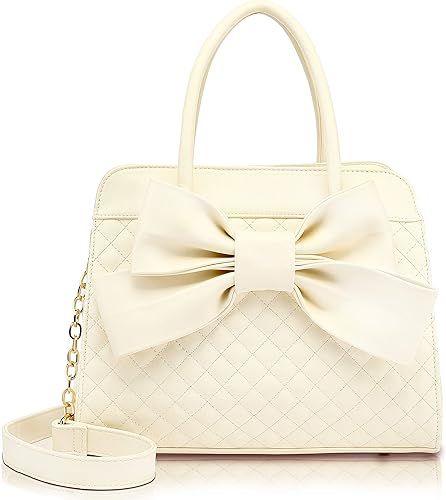 Scarleton Quilted Bow Satchel Handbag for Women, Vegan Leather Crossbody Bag, Shoulder Bag, Tote ... | Amazon (US)