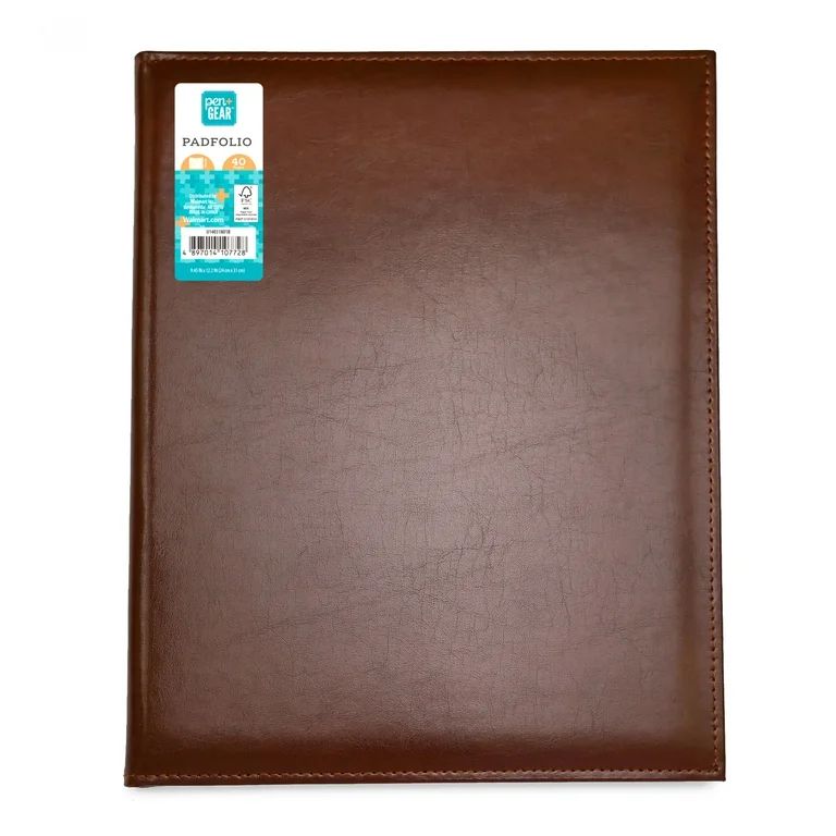 Pen+Gear Bonded Leather Padfolio, Brown, 9.5 in x 12.25 in, 1 College Ruled Writing Pad Included ... | Walmart (US)