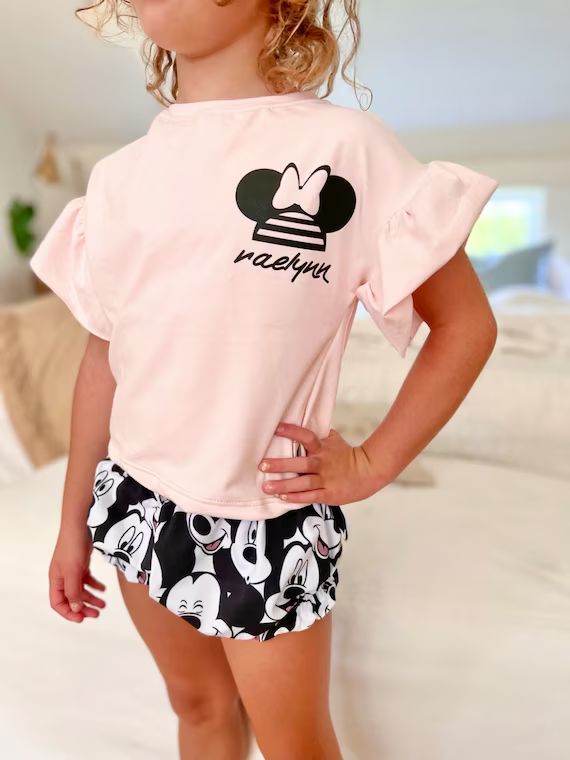 Custom Minnie Name T-shirt ,Girls Disney Set Shorts Tee,Disney Vacation Tee kids & baby Disney Ou... | Etsy (US)