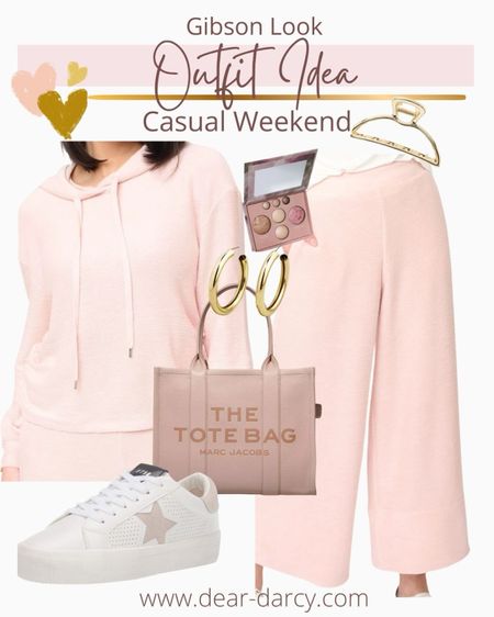 🚨 Promo code 
Casual weekend look
Outfit idea..

New Arrivals from Gibson look
Save 10%  use code DARCY20

Super soft wide leg pant and 
Cozy sweat shirt
Fits tts

Cute star dip sneakers 
Fit tts 

Marc Jacob’s the tote large 

Gold hoops 
Laura Geller compact 
Gold hair clip

#affordablefashion

#LTKGiftGuide #LTKstyletip #LTKMostLoved