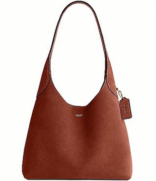 COACH Suede Brooklyn Hobo Shoulder Handle Bag 28 - CLAY | Dillard's