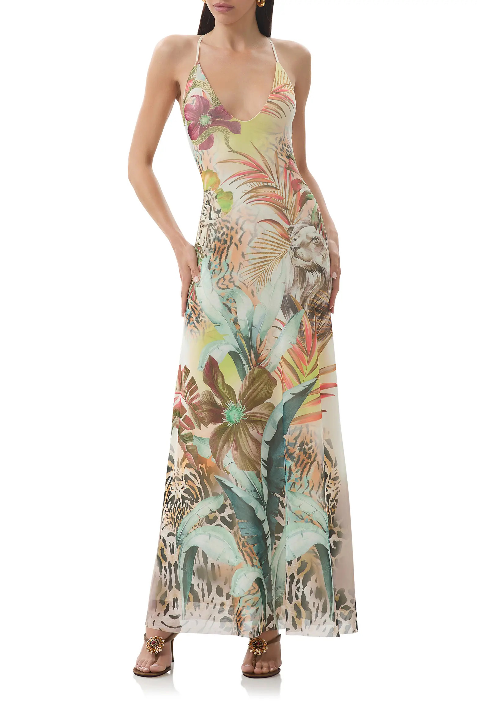 Romy Printed Mesh Maxi Slipdress (Women) | Nordstrom | Nordstrom