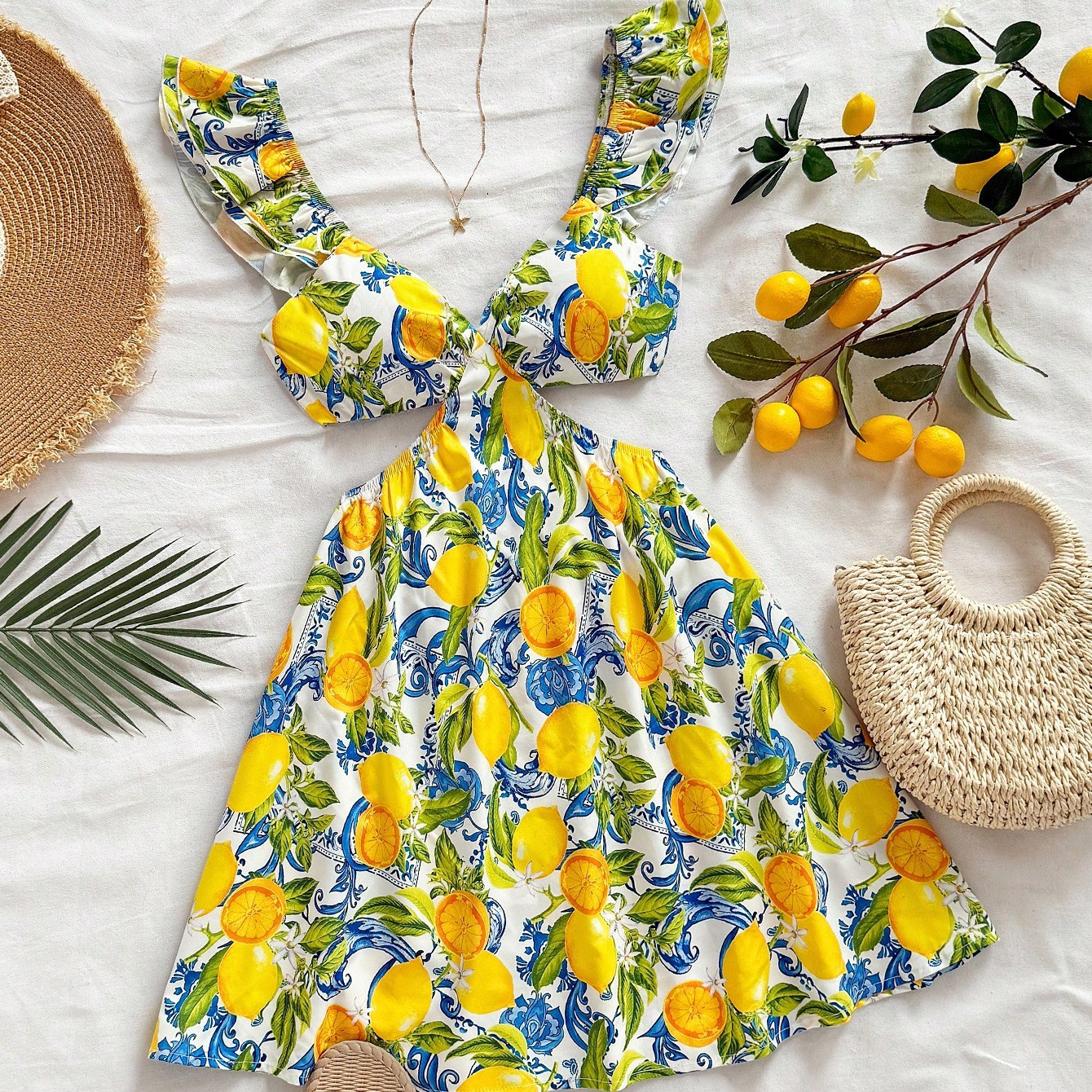 Soleia Bohemian ,Boho, Romantic Floral ,Vacation, Floral 4th Of July Clothes Rave Outfits White Graduation Dress Party Dress Graduation Outfit 4th Of July Dress Butter Yellow 4th Of July Festival Concert Vacation Dress WYWH Women's Vacation Slip Dress, V-Neck Backless With Bowknot , Tropical Print,BOHO,Fairycore,Office Outfits For Women/ Business Casual Woman,Office Outfits For Women/ Business Casual Woman,Brunch Outfits For Women, Floral, Business Casual Woman, Vacation Outfits Woman | SHEIN