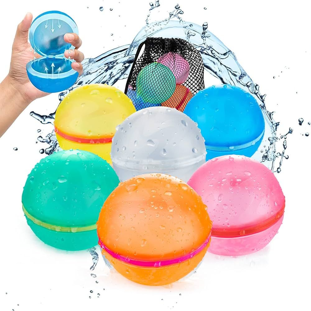 TIZIKCON Reusable Water Balloons, Latex-Free Silicone Water Bomb Summer Fun Outdoor Toys, Pool Be... | Amazon (US)