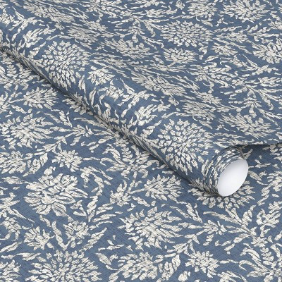 Blue Floral Textured Peel and Stick Wallpaper - Threshold™ | Target