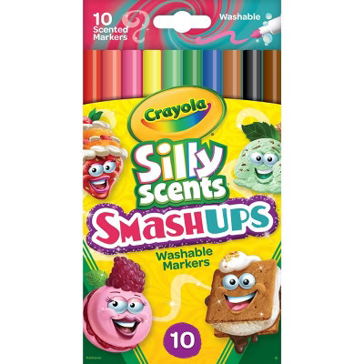 Crayola 10ct Silly Scents Smash Ups Washable Fine Line Markers, Scented Markers, Cute School Supplies, Coloring Gift, Ages 3+ | Target