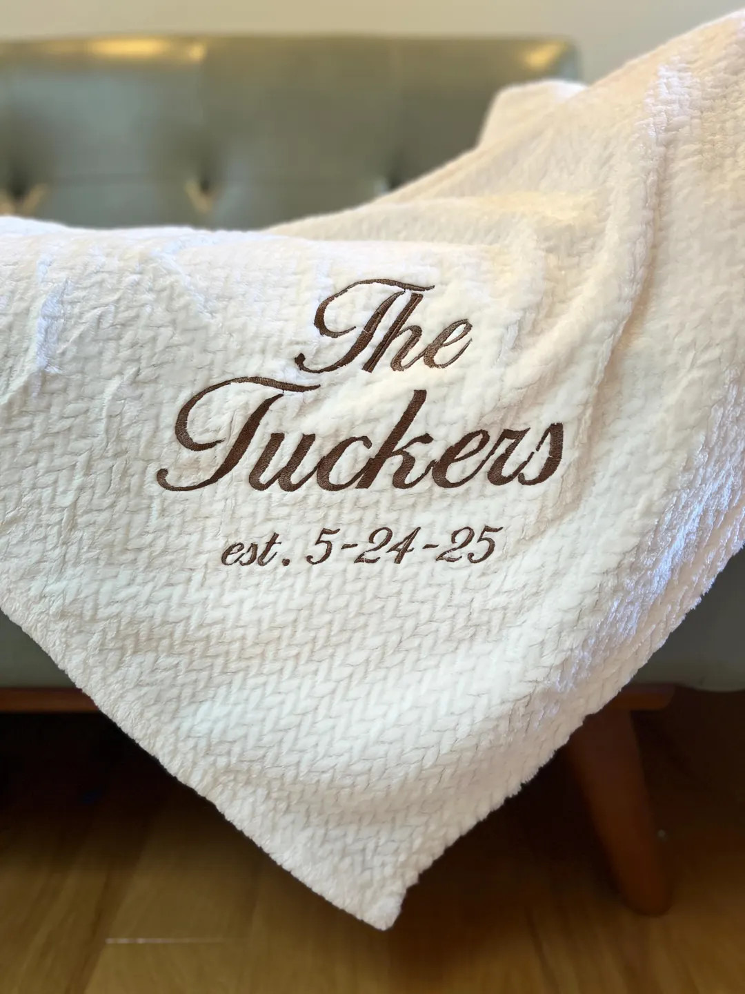 Custom Embroidery Blanket/Throw, Wedding/Engagement/Anniversary Gift, Light Weight Super Soft, Fl... | Etsy (US)