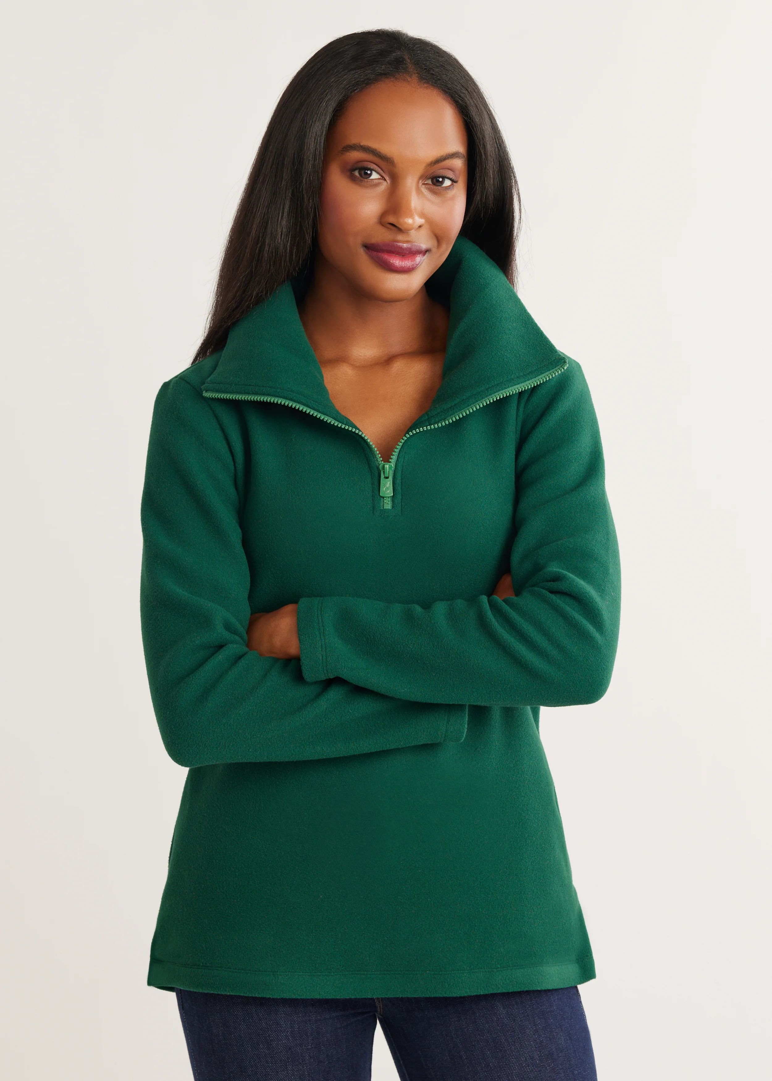 Prospect Pullover in Vello Fleece (Emerald) | Dudley Stephens