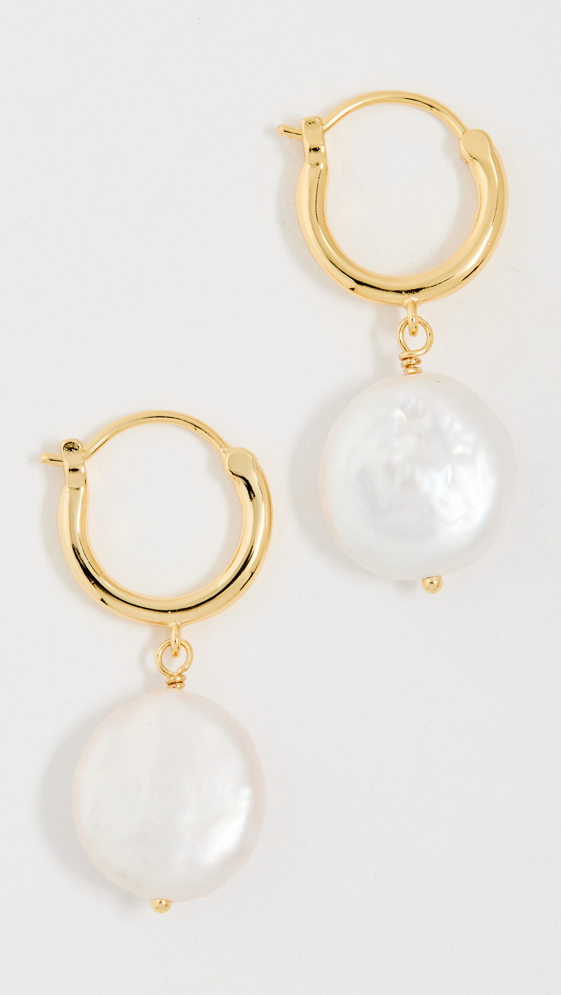 Gorjana Reese Pearl Huggies Gold One Size | Shopbop