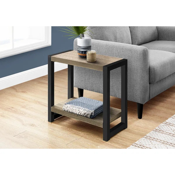 Brulotte Accent Table, Side, End, Narrow, Small, 2 Tier, Living Room, Bedroom, Metal, Laminate | Wayfair North America