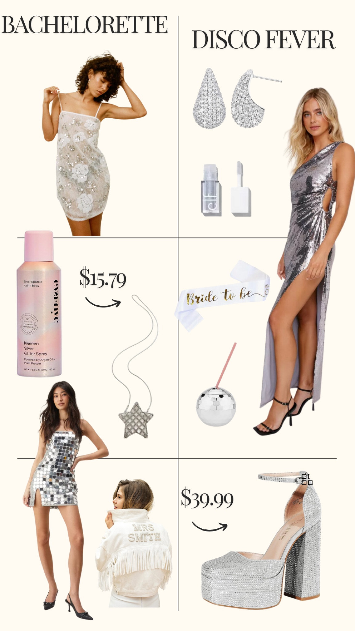 Disco baby!! Pulled my favorite disco inspired pieces for the most fun Disco x Bach night with the girls. 🍾🪩🕺🏼

Bachelorette, bride, wedding, theme night, Palm Springs, Scottsdale, Las Vegas, girly, party, bridal party 

#LTKWedding #LTKSeasonal #LTKTravel