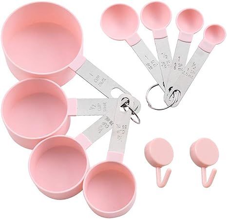 XGiGiX NEW Measuring Cups and Measuring Spoons Set of 8pcs, Stainless Steel Handle ，Nordic colo... | Amazon (US)
