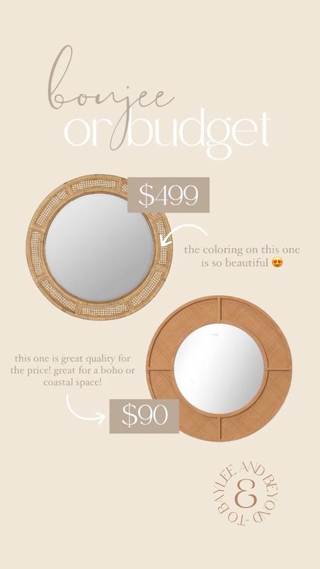 Boujee or Budget: Rattan Caning Round Mirror

#LTKFind #LTKhome