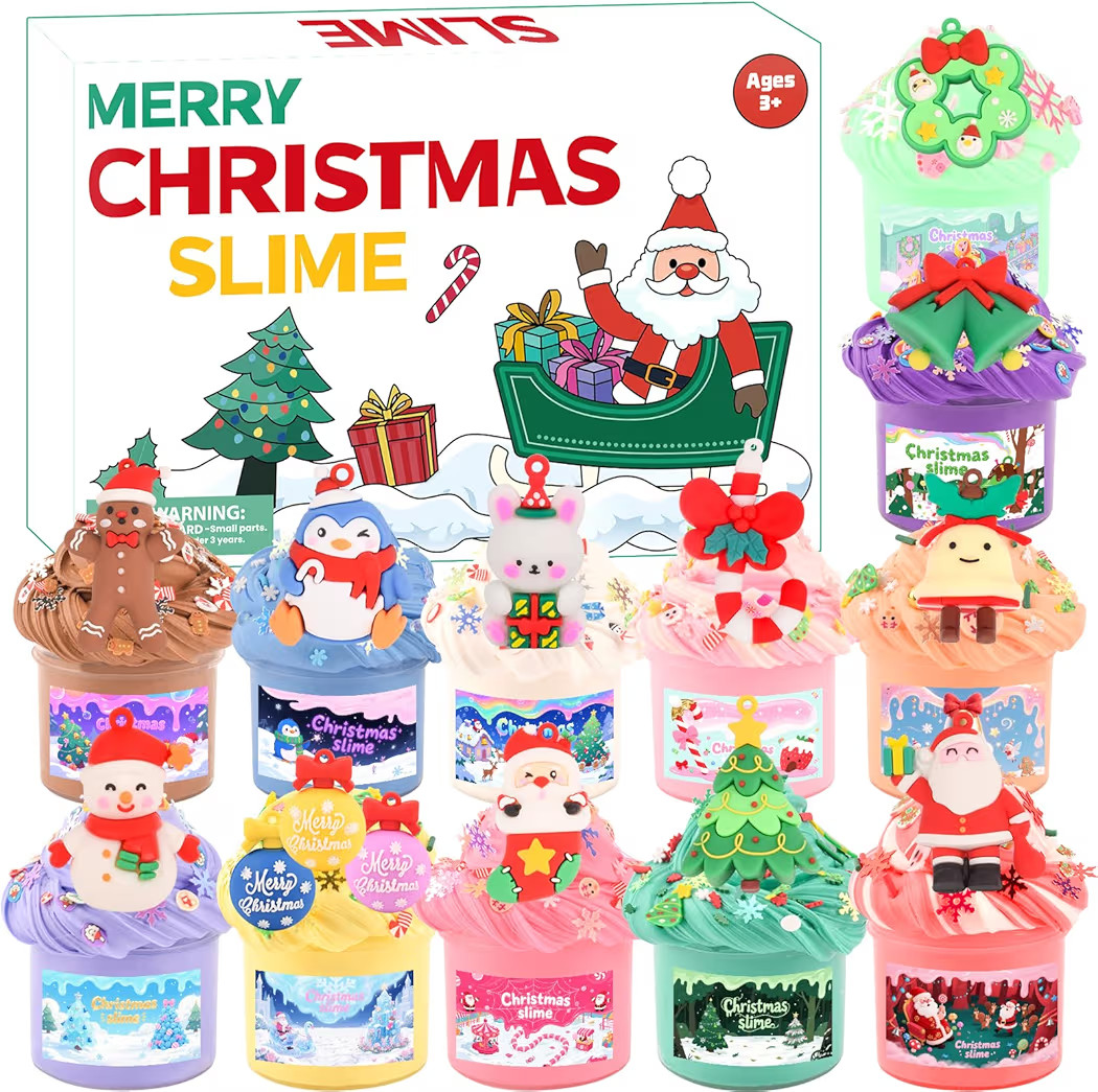 Advent Calendar 2025-24 Days of Slime and Charms Kit - Christmas Countdown Calendars Gifts for Gi... | Amazon (US)