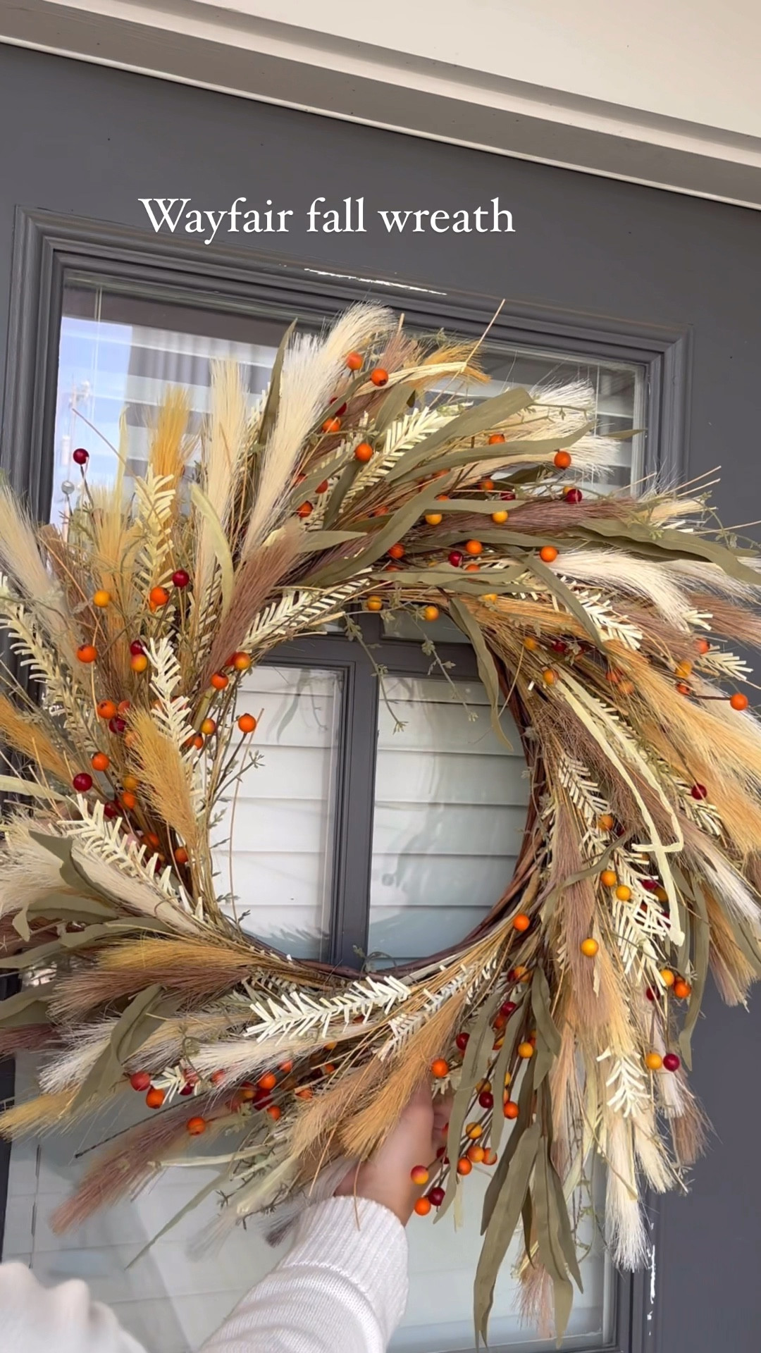 Found the perfect fall wreath for my front door! 🍂🫶🏼  #ad Shop my exact one and more of my @wayfair favorites below! #wayfair # 

#LTKStyleTip #LTKHome #LTKVideo