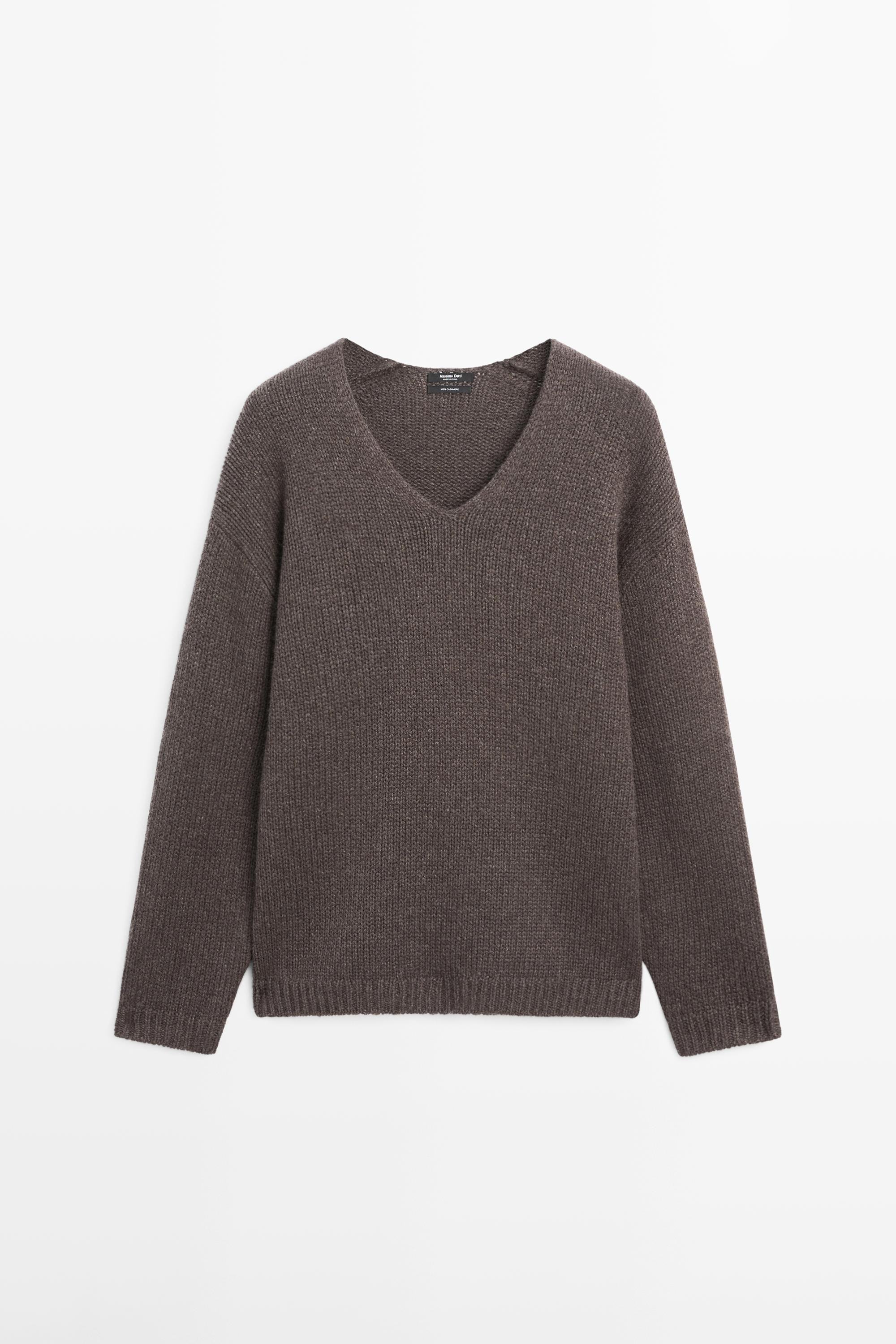 Pull \u00e0 col en V 100 % cachemire | Massimo Dutti FR