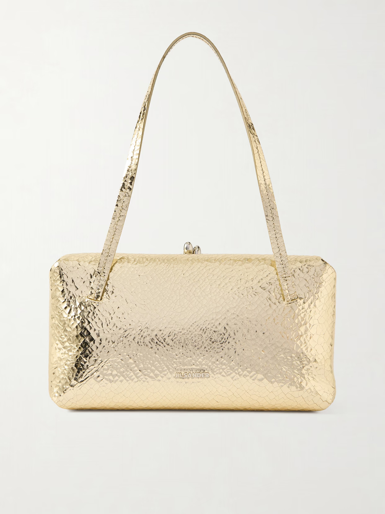 Jil Sander - Goji Pillow Small Crinkled Metallic Leather Shoulder Bag - Gold | NET-A-PORTER (US)