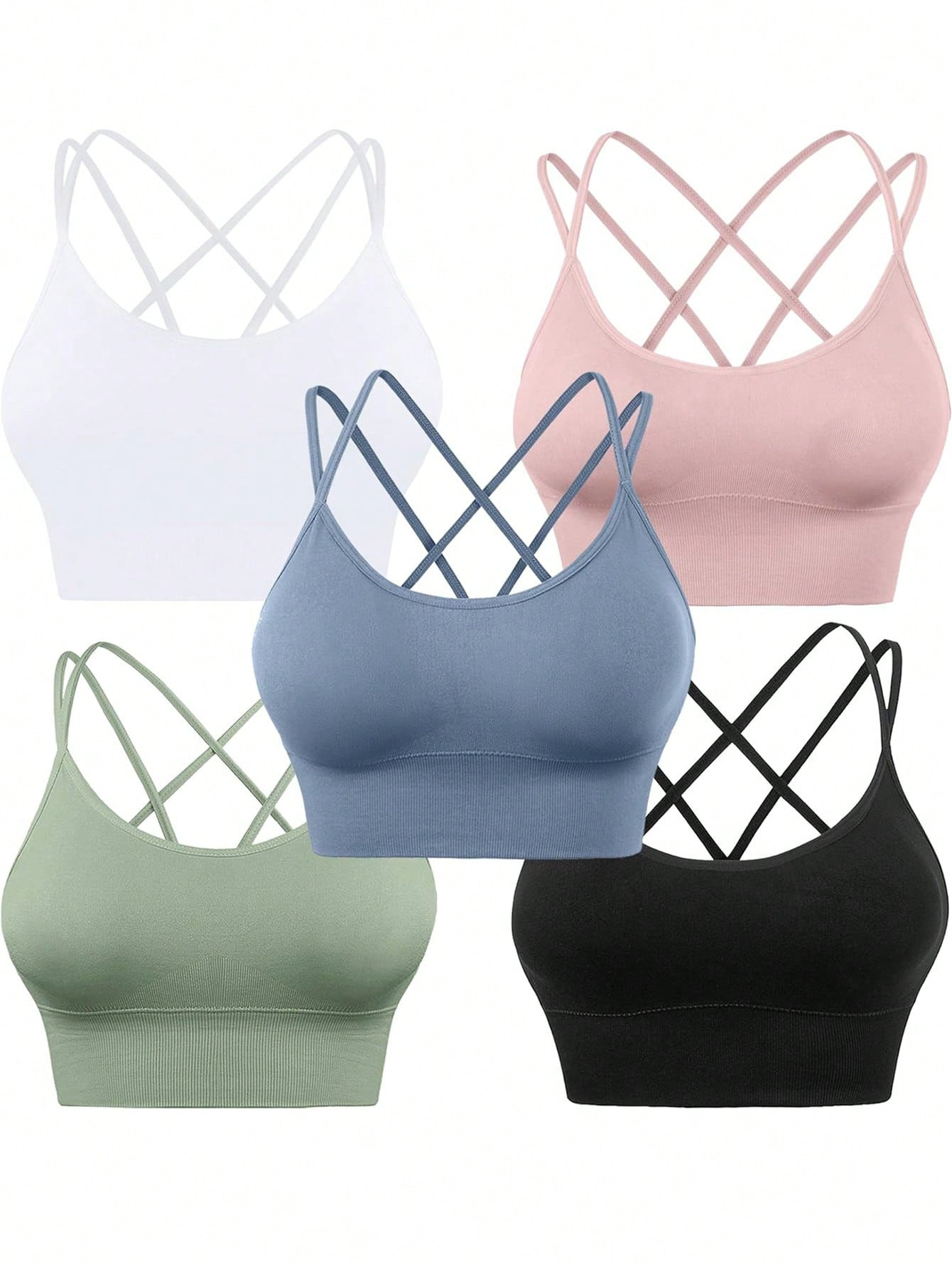 SHEIN Sport Studio Plus Size Women's Solid Color Simple Seamless Sports Bra For Daily Wear Gym To... | SHEIN
