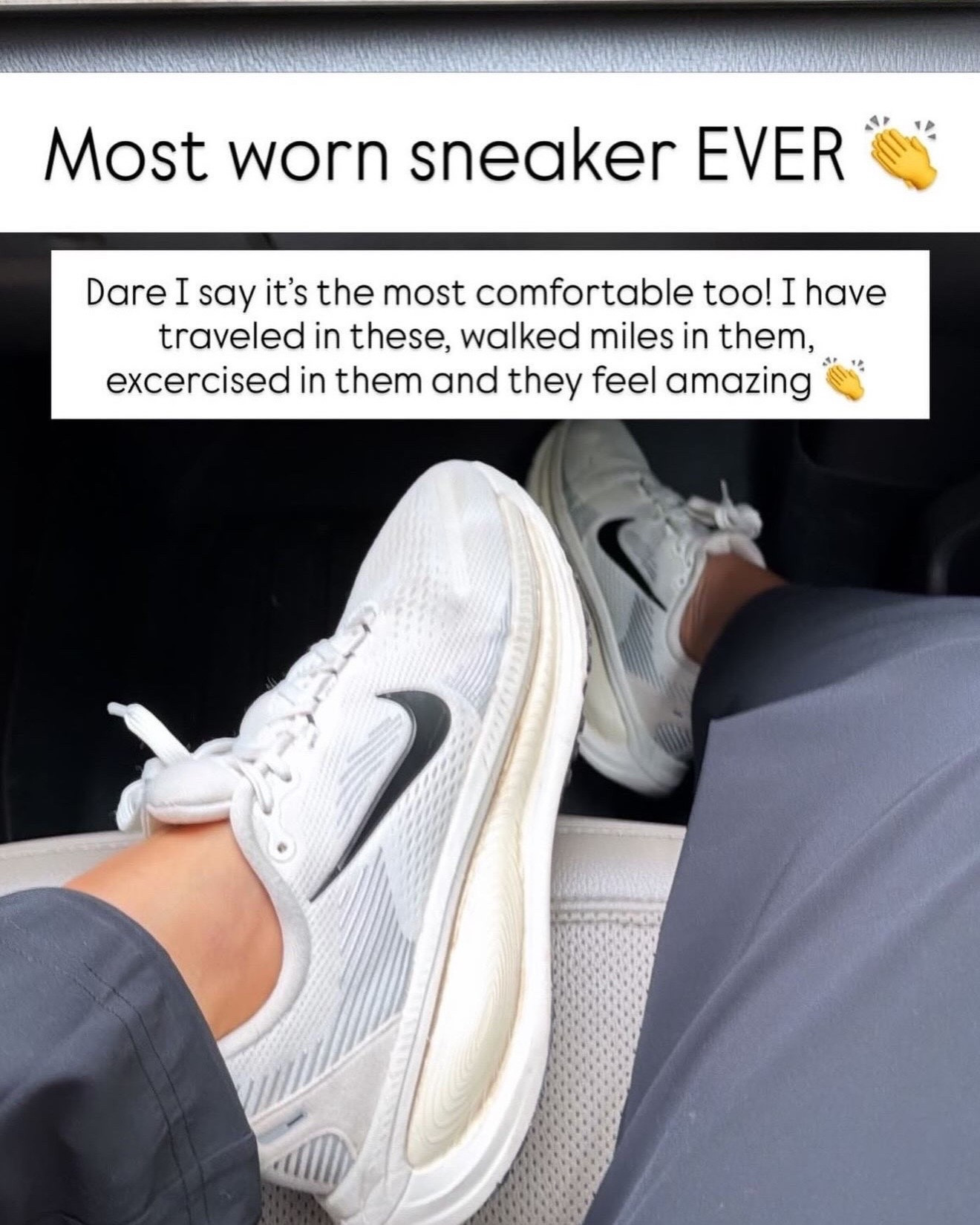 The sneakers I reach for every single day 👟🤍 Comfortable, supportive, and worth every penny!

#nikesneakers #nike #everydaysneakers #comfyshoes #walkingshoes #travelessentials #sneakerstyle #shoefinds #amazonfinds #ltkstyle #ltkfashion #everydaystyle #casualstyle #fashionfavorites #musthavefinds