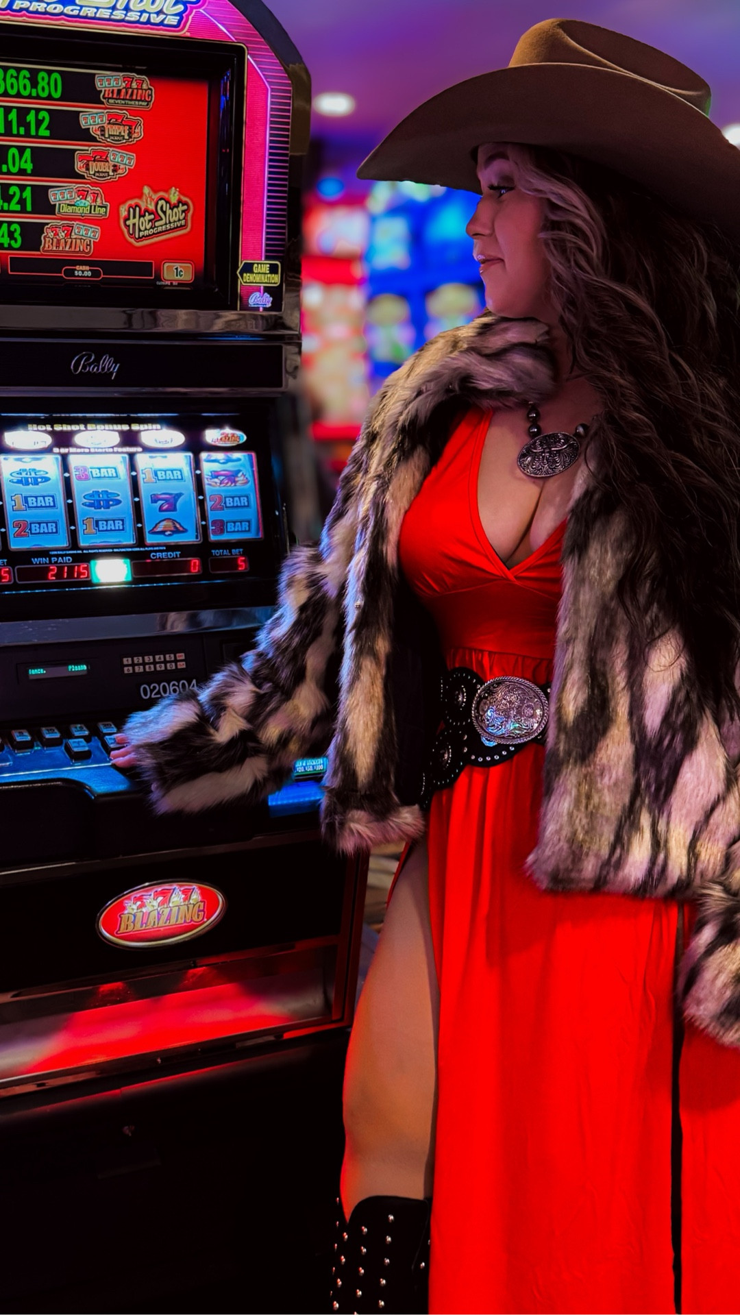Canadian Night didn’t stand a chance.😏

🛍️
Hat, jacket, necklace and belt are from @morenos_wear ✨
Boots @dingo_1969 
Dress linked to my LTK in bio. 

#nfr #nfrfashion #nfrinspo #nfrcandiannight #nfr #nfrfashion #nfrinspo 
#nfr #nfrfashion #nfrinspo #NFR2025 #NFRFashion #NFROutfit #VegasNights 
#WesternFashion #WesternLooks #CowgirlOOTD 
#WesternInfluencer #VegasCreator #nfroutfits #nfrstyle #nfrfashion  #WesternWearDaily #CowgirlStyle #RodeoOutfits
 #WesternBoutique #OOTDReels #TrendReels