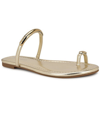 Nine West Women's Balon Strappy Toe Loop Flat Sandals - Macy's | Macy's