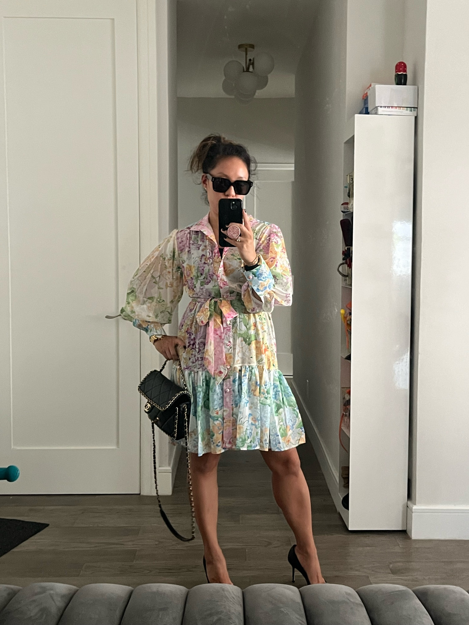 Floral explosion. Lots of fabric. Gorgeous sleeve! Too long for me, but maybe it’ll work for you. I’m wearing an xs and am 5’2” for reference.

#LTKTravel #LTKStyleTip #LTKShoeCrush