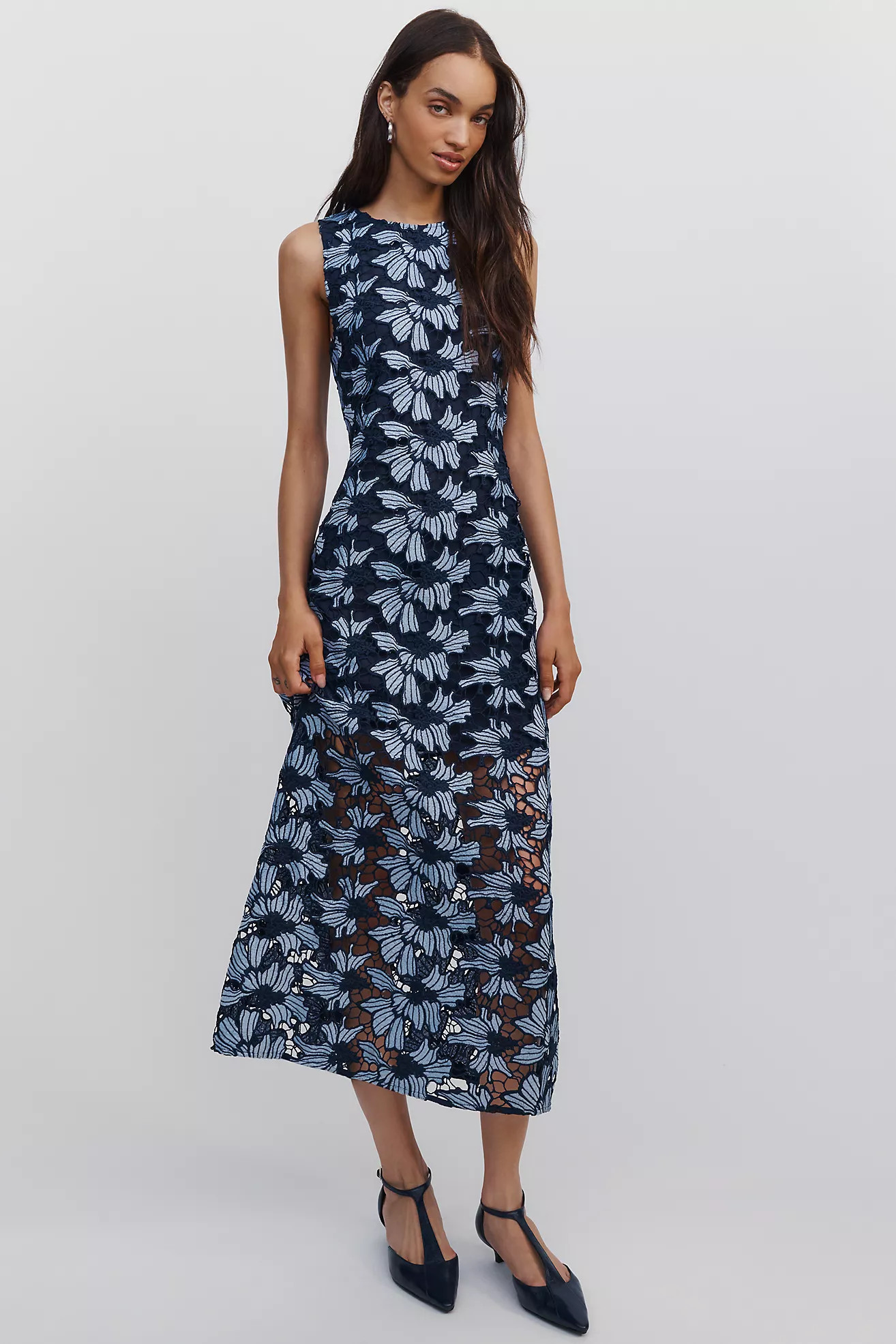 Floral Embroidered Midi Dress | Anthropologie (US)