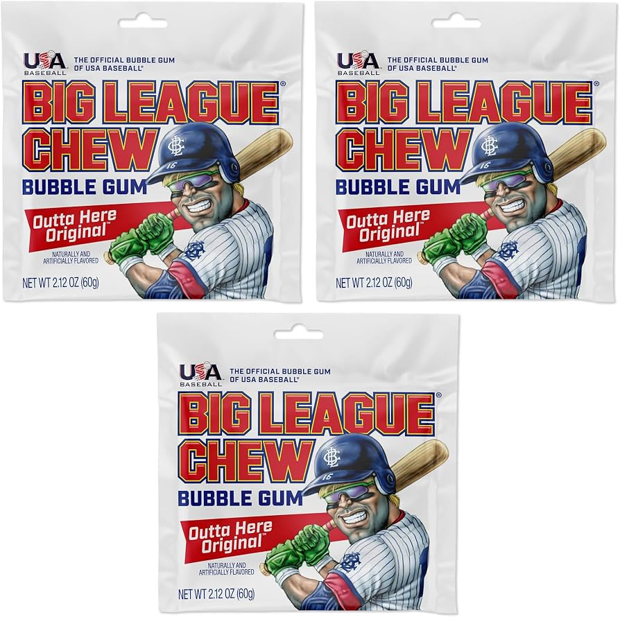 Big League Chew Original Bubble Gum 3-Pack - 2.12oz Packets - Original Baseball Gum - Big League ... | Amazon (US)