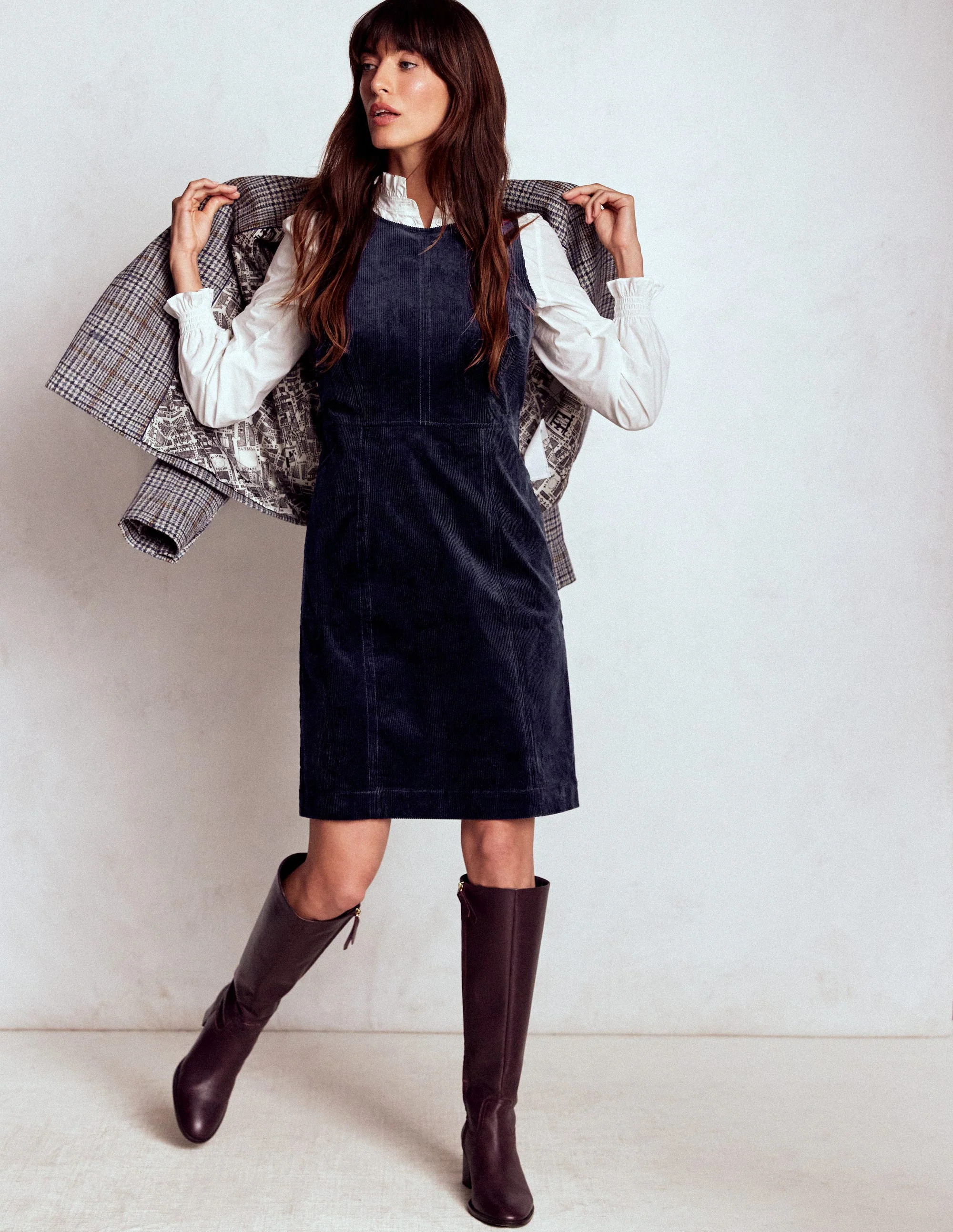 Annie Cord Shift Dress-Navy | Boden (US)