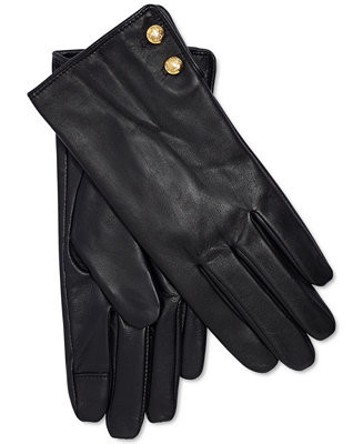 Lauren Ralph Lauren Women's Leather Touchscreen Gloves - Macy's | Macy's