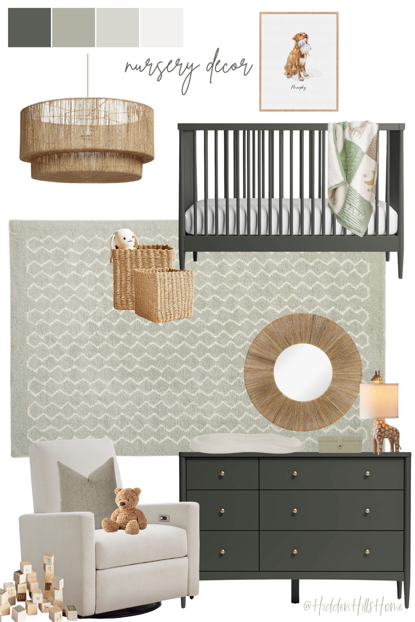 Nursery decor ideas, nursery mood board, crib, nursery inspiration, cute nursery design, green nursery #nursery

#LTKHome #LTKSaleAlert #LTKBaby