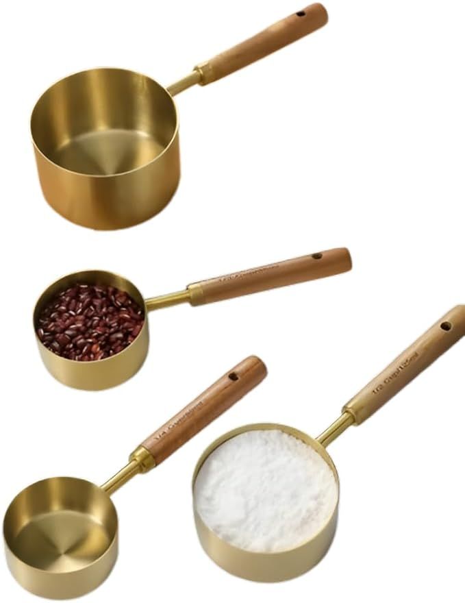 Charm & Casa Premium Stainless Steel Measuring Cups and Spoons Set (Gold) | Amazon (US)