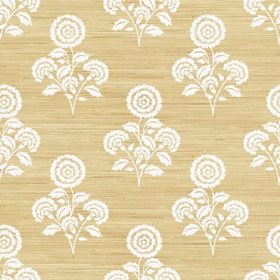 Brewster Flourish Block Print Wheat Faux Grasscloth Peel and Stick 1pc Wallpaper | Target