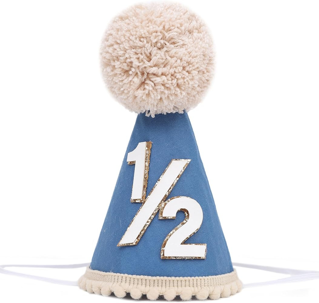 Half Birthday Hat -Baby 1/2 Birthday Cone Hat,Six Months Decorations,Party Hat Outfit for Girls/B... | Amazon (US)