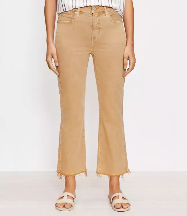 Curvy High Rise Kick Crop Jeans | LOFT