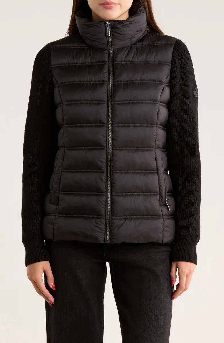 Knit Sleeve Puffer Jacket | Nordstrom Rack