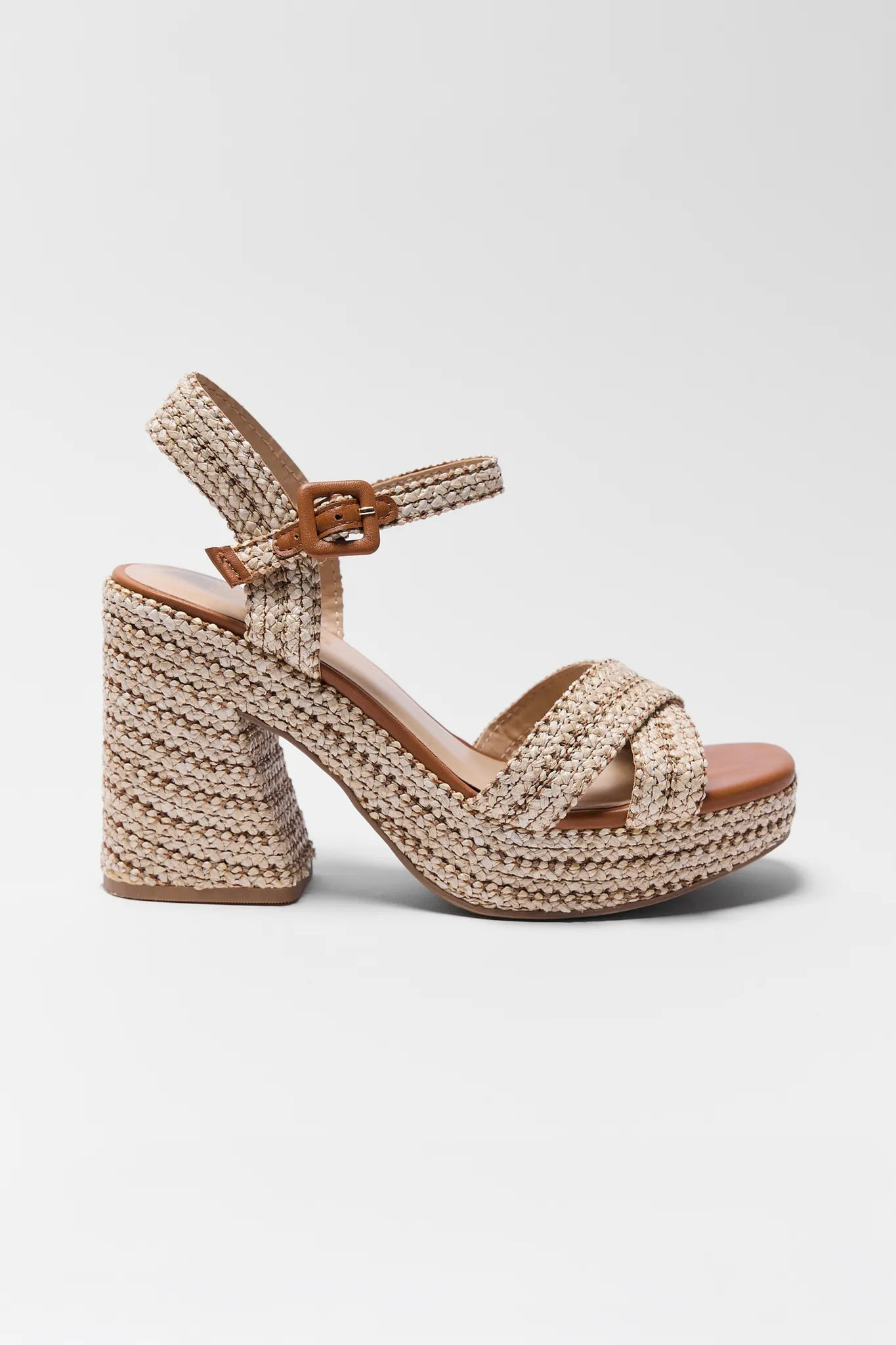 Millie Raffia Platform Heels | Avara