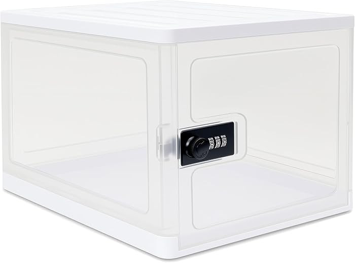 Clear Lockable Storage Box for Food，Tech and Home Safety, Medicine Lock Box for Safe Medication... | Amazon (US)