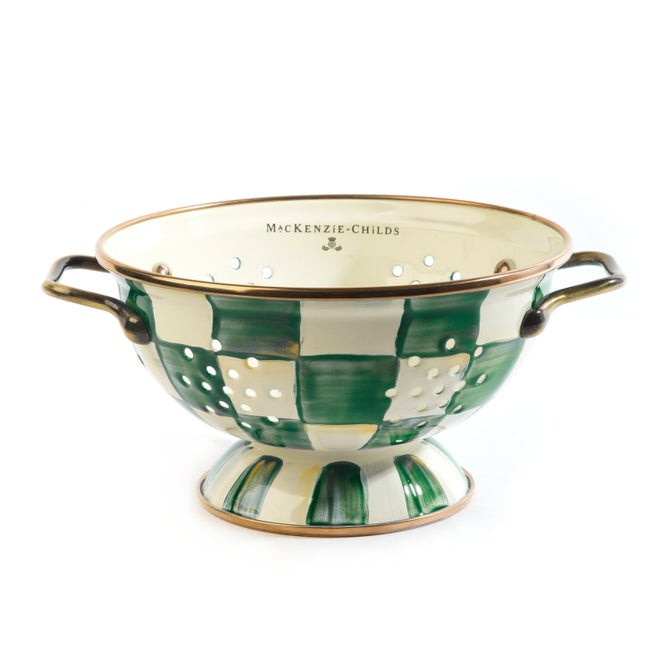 Emerald Check Small Colander | MacKenzie-Childs