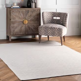 Rugs USA Taupe Chalet Diamond Cotton Check Flatwoven rug - Casuals Rectangle 8' x 10' | Rugs USA