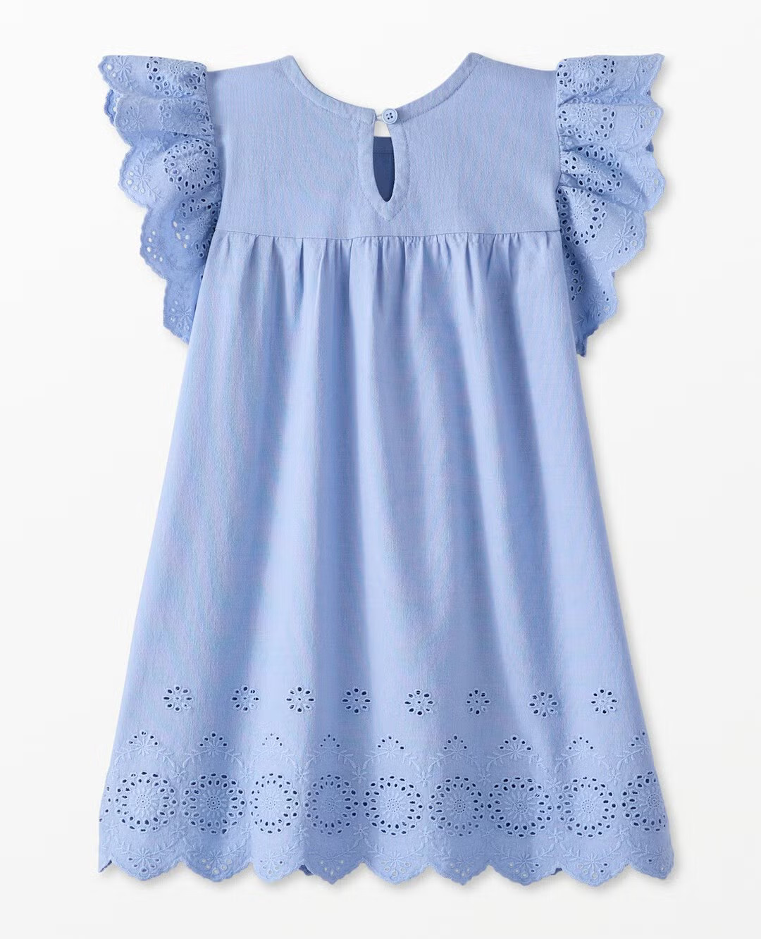 Ruffle Sleeve Linen Eyelet Dress | Hanna Andersson