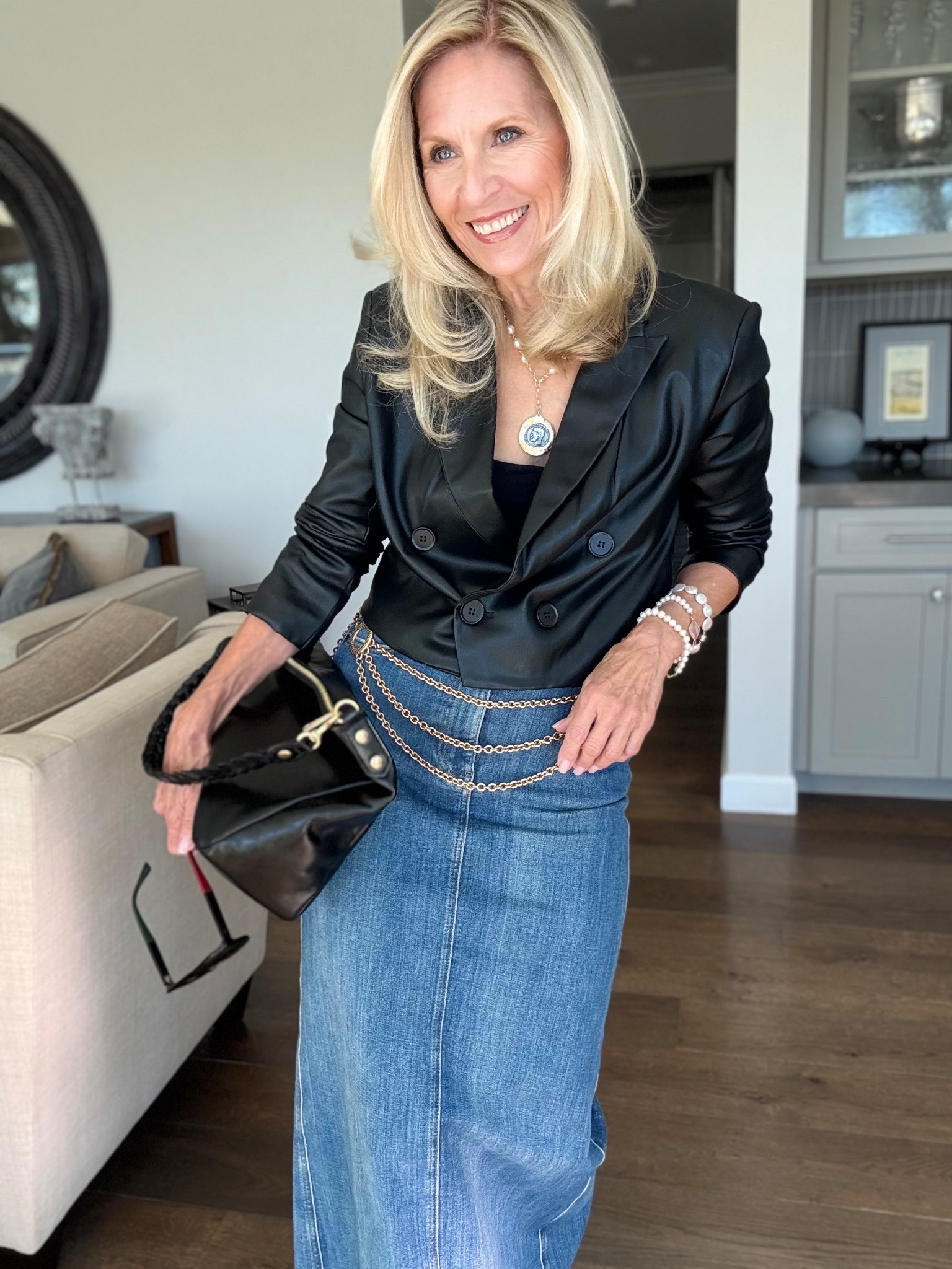 What to do with that cropped jacket?

Wear it with a long maxi skirt. It can be any fabric but I’ve chosen denim.

For spring 2026, the spotlight is definitely on denim skirts. While maxi and mini lengths are leading the charge, they give that effortless styled look where you feel put together yet still comfy. A step away from your athleisure wear. They feel modern yet surprisingly flattering.

Pearls: @thefreshwaterpearlcompany 
Handbag: @patricianashdesigns 
Sunnies: @gucci 

If this is the cool girl look with a cropped blazer and maxi skirt, I’m all in. How about you?

Follow me for more 50+ style inspiration 



#LTKdayinmylife #LTKOver40