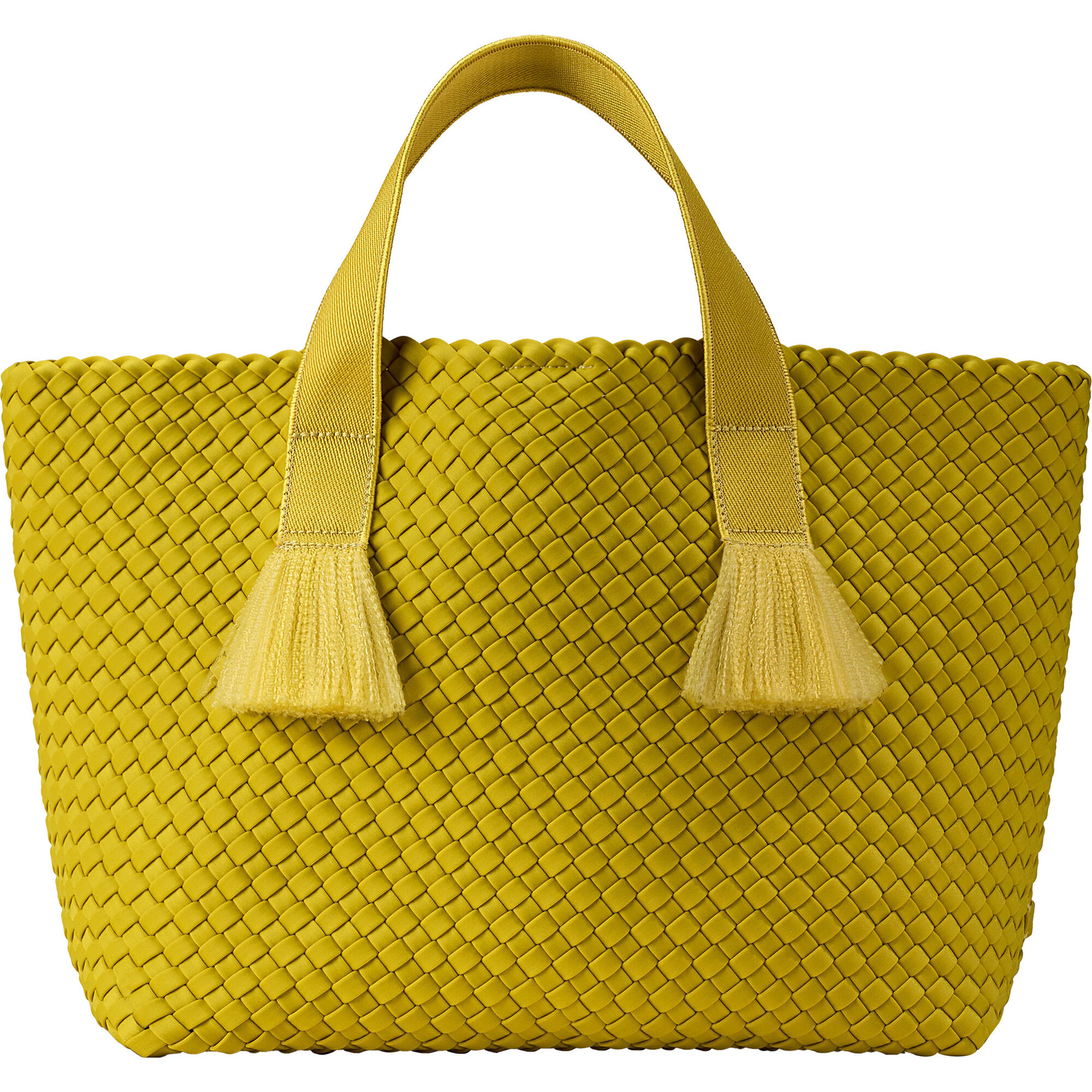 Women's Tulum Solid Medium Hand-Woven Tote Bag, Ochre - Naghedi NYC Bags & Luggage | Maisonette | Maisonette