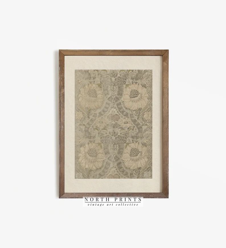 Neutral Tapestry Wall Art Vintage Textile PRINTABLE North - Etsy | Etsy (US)