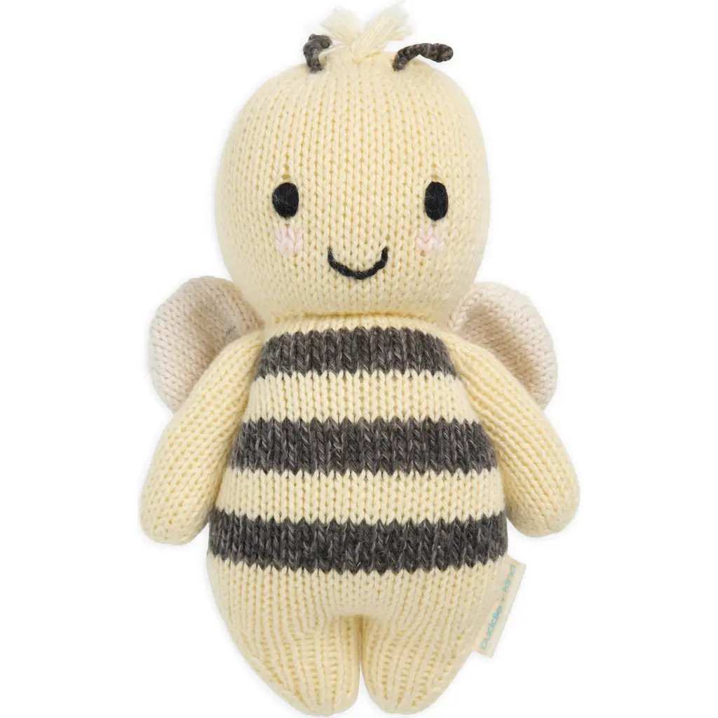 cuddle+kind Baby Bee Cotton Stuffed Animal in Yellow at Nordstrom | Nordstrom
