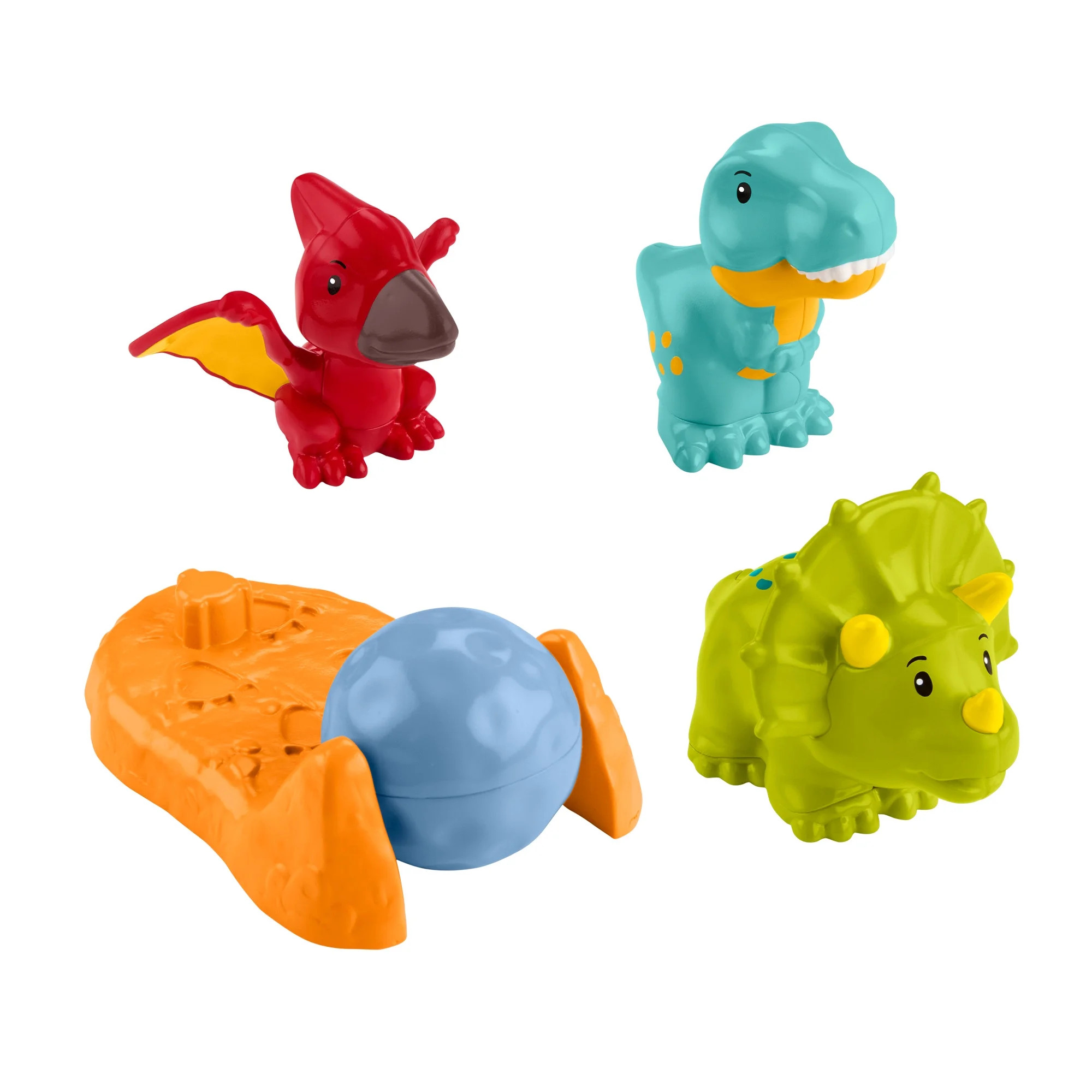 Fisher-Price Little People Friendly Dinosaur Figure Pack Toddler Toy, 4 Pieces for Pretend Play | Walmart (US)